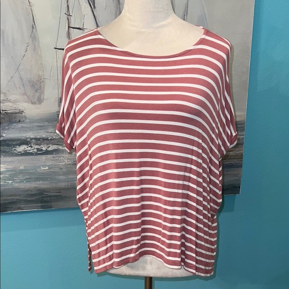 🌟2/$15🌟Jodifl Oversized Pink Striped Shirt, Small - Picture 1 of 7
